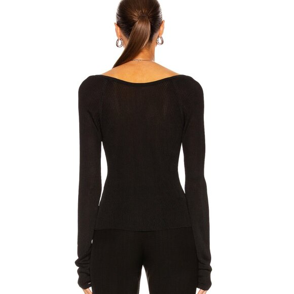 BNWT Toteme Silky Scoop Neck Top in Black - Size M - Picture 3 of 6